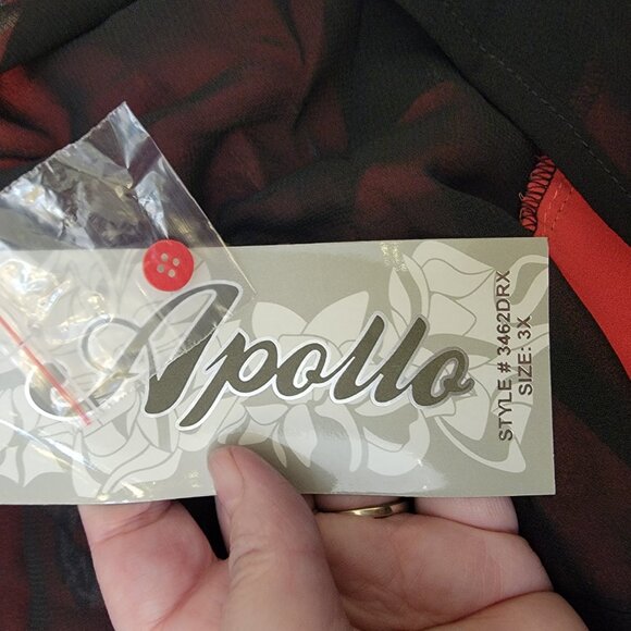 Apollo Red/Black/White Maxi Dress, NWT, Size 3X, $35 - Picture 4 of 4